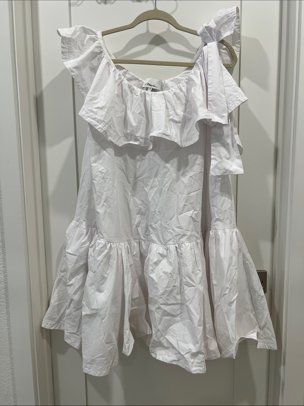 3.1 Phillip Lim White Ruffle Midi Dress